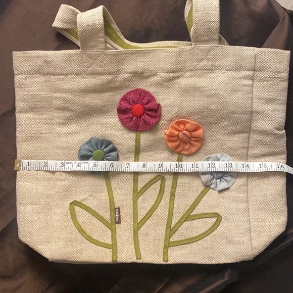 DOITUNG Tote Bag - Floral Canvas Tote Bag - Multicolor Gorgeous Design 🎀 Flowers - Picture 5 of 6